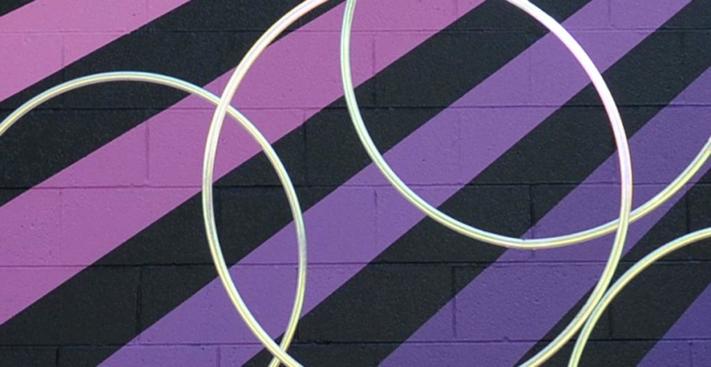 White Hoops on Brightly Colored Graffiti
